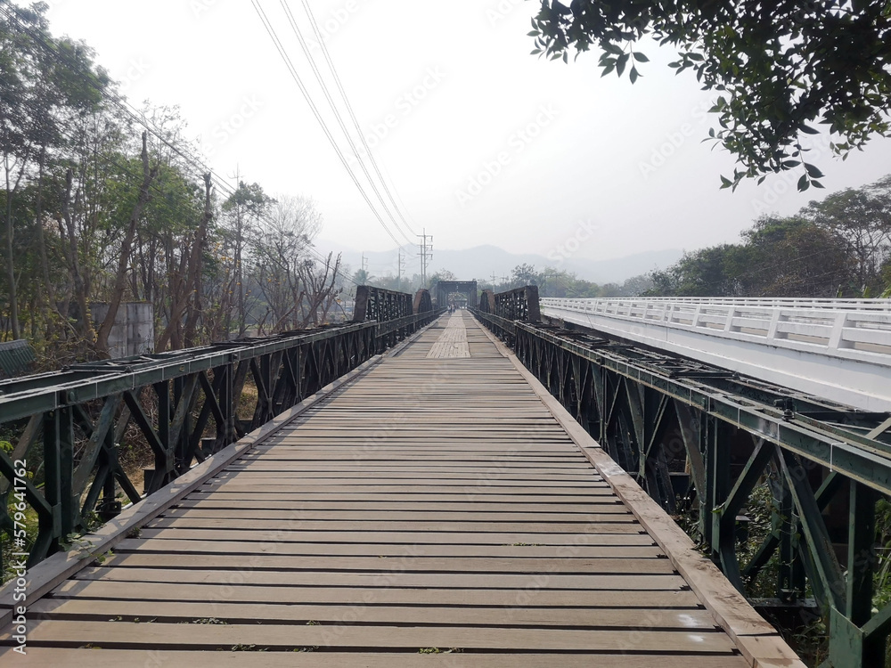 Fototapeta premium Picture of the iron bridge on the Pai River