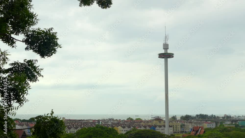 Taming Sari Tower Malacca Tower Melaka Malaysia view from St Pauls Bukit Taming Sari Tower Malacca Tower Melaka Malaysia view from St Pauls Bukit