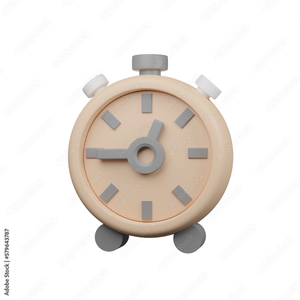 alarm clock. 3d render on a transparent background alarm clock. 3d render on a transparent background