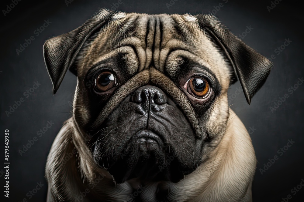 Portrait of Sad dog with Gloomy Expression. Photo generative AI Portrait of Sad dog with Gloomy Expression. Photo generative AI