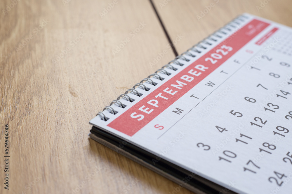 Closeup shot of a 2023 calendar, Closeup shot of a 2023 calendar,