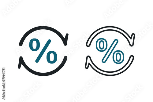 Refresh percentage icon. Illustration vector