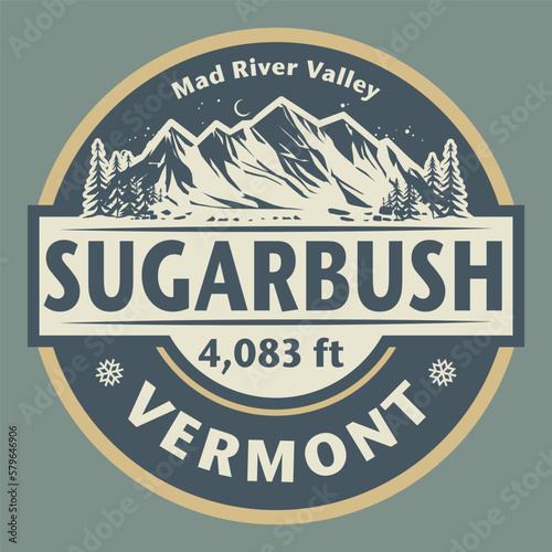 Abstract stamp or emblem with the Sugarbush, Vermont, vector illustration photo