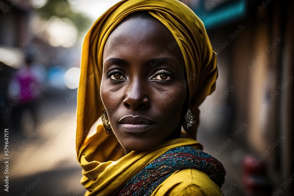 Portrait of Ethiopian woman. generate by ai Portrait of Ethiopian woman. generate by ai