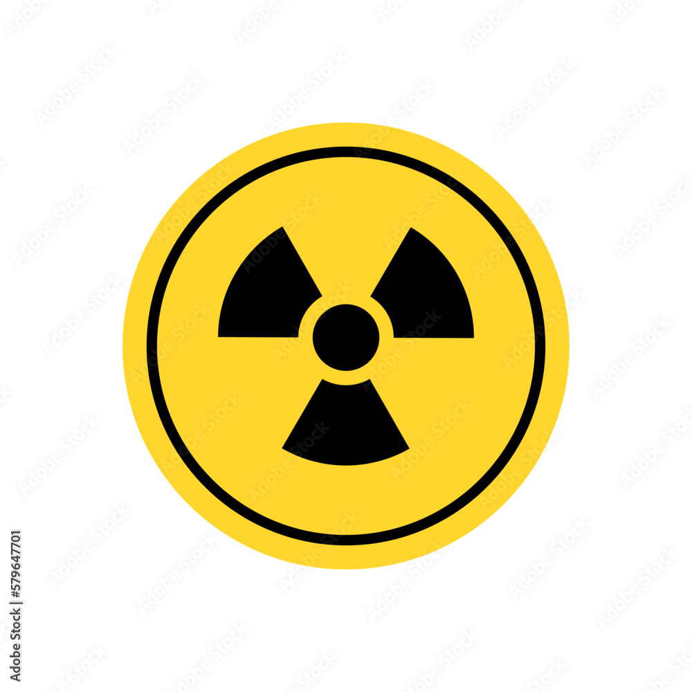 Radiation warning symbol, yellow safety icon Radiation warning symbol, yellow safety icon