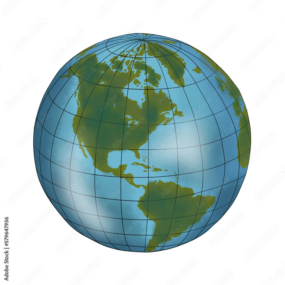 Globe Isolated Hand Drawn Illustration Globe Isolated Hand Drawn Illustration