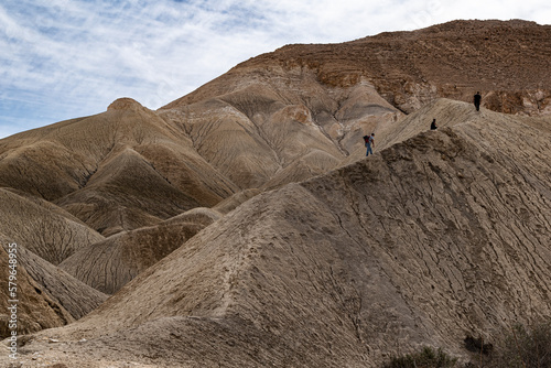 Climbers Wadi Havarim Negev desert photo