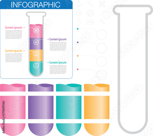 Vector Science and Test Tube Template Modern Style Infographic Stock Vector