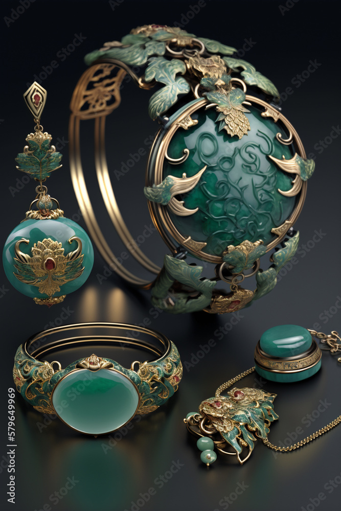 Elegant Treasures Traditional Chinese Jade Jewelry Pieces AI generated  24058884 Stock Photo at Vecteezy