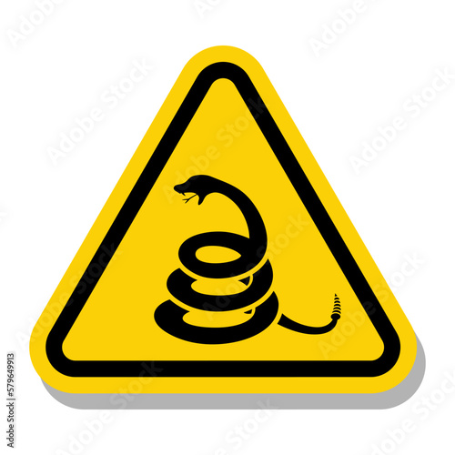 ISO Warning Sign: Beware Of Rattlesnakes Symbol