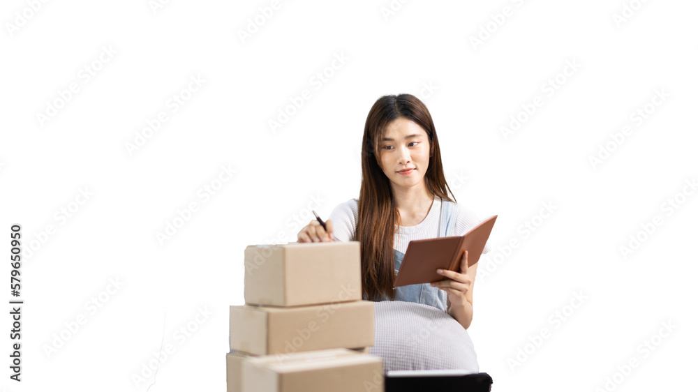 Online selling business, Small business owners are checking inventory in order to prepare them for proper delivery to customers, Online shopping SME entrepreneur, Delivery of goods to consumers. Online selling business, Small business owners are checking inventory in order to prepare them for proper delivery to customers, Online shopping SME entrepreneur, Delivery of goods to consumers.