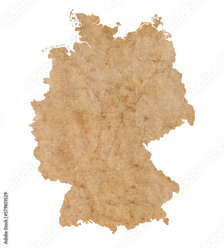 map of Germany on old brown grunge paper