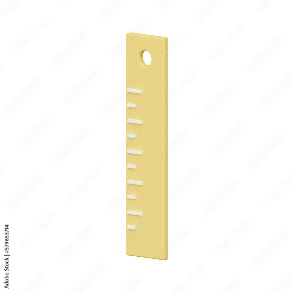 Ruler 3d realistic object design vector icon illustration Ruler 3d realistic object design vector icon illustration