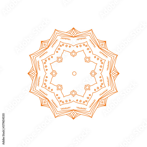 Ornamental Mandala Sign, Symbol, Logo isolated on White