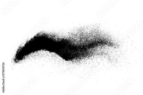 Black grainy texture isolated on white background. Dust overlay. Dark noise granules. Digitally generated image. Vector design elements. Illustration, Eps 10.