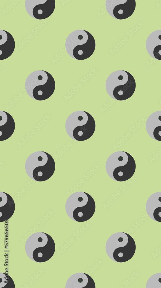 pattern. Image of Yin Yang symbol on pastel pea backgrounds. Symbol of opposite. Surface overlay pattern. Vertical image. 3D image. 3D rendering. pattern. Image of Yin Yang symbol on pastel pea backgrounds. Symbol of opposite. Surface overlay pattern. Vertical image. 3D image. 3D rendering.