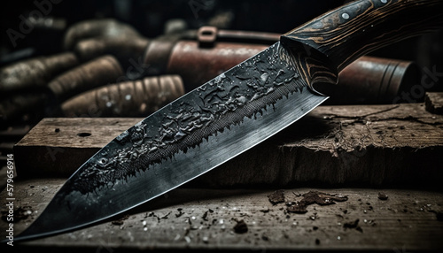 Close-up machete photorealistic detailed