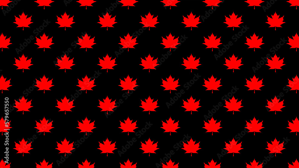 seamless pattern of red maple leaves on a black background. template for application to the surface. Horizontal image. Banner for insertion into site. seamless pattern of red maple leaves on a black background. template for application to the surface. Horizontal image. Banner for insertion into site.