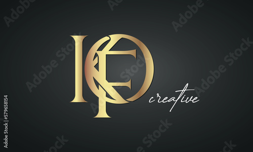 luxury letters KFO golden logo icon premium monogram, creative royal logo design photo