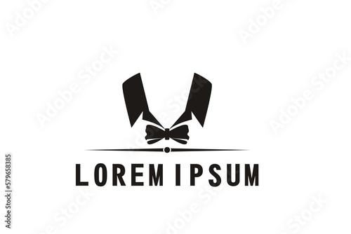 Bow Tie Bowtie Tuxedo Suit Gentleman Fashion Tailor Clothes Vintage Classic Logo design