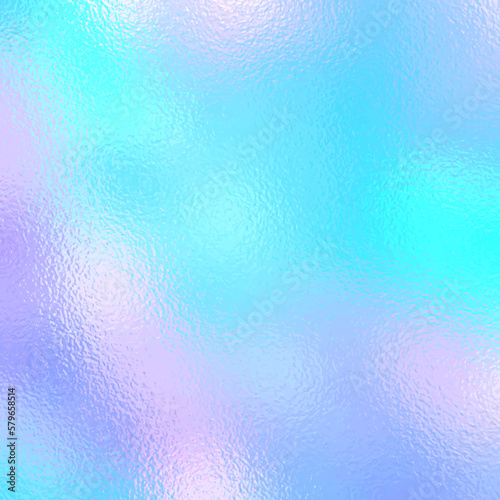Iridesent blue  foil texture, pastel unicorn rainbow background, vector illustration for web use.