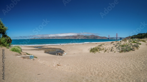 San Francisco Panorama view to Baker Beach during Summer time