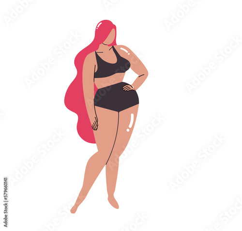 illustration of a woman in pink bikini