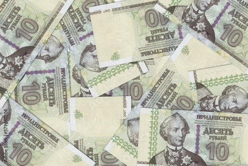 Transnistrian banknotes. Close up money from Transnistria. Transnistrian ruble.3D render