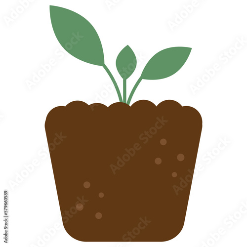 Plants in the ground. Flat vector illustration of a garden