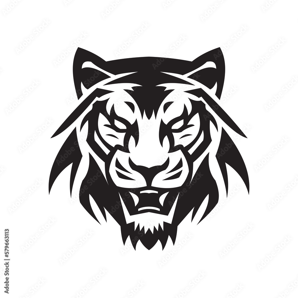 Fototapeta premium tiger head, tiger head tattoo, tiger head logo, tiger head mascot