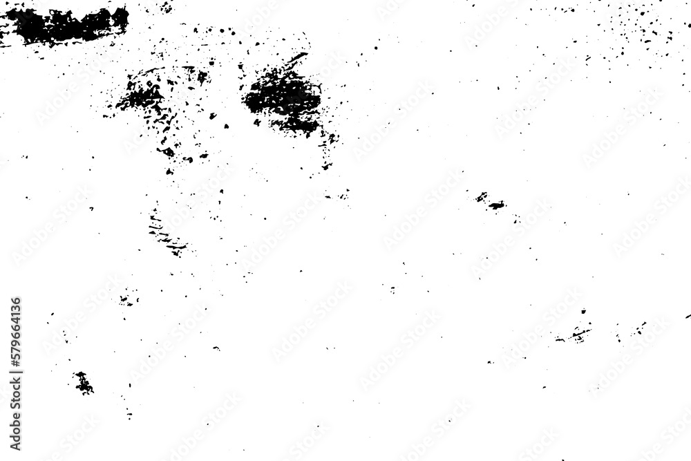 Grunge black and white background. Abstract vector texture of cracks, chips, dot. Dirty monochrome pattern of the old worn surface.