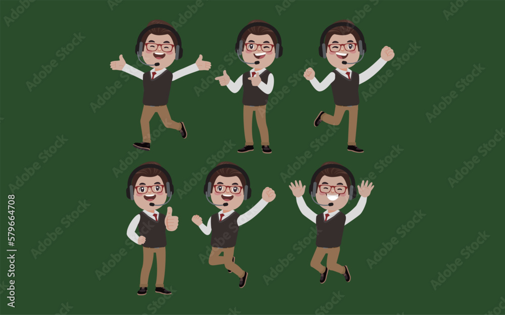 Call center and customer service character Call center and customer service character