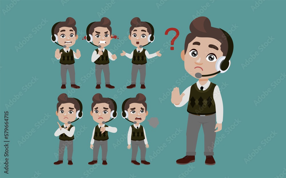 Call center and customer service character Call center and customer service character