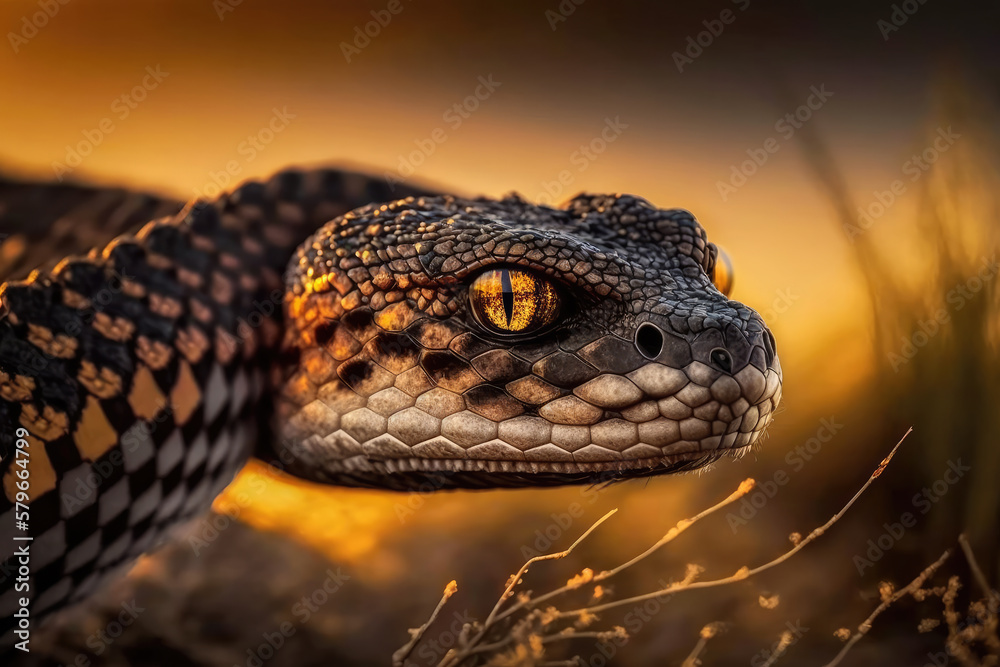 Obraz premium close up of a snake created with Generative AI technology