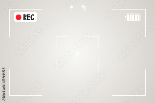 Video camera viewfinder overlay template, interface. Photo focus screen. Recording or snapshot digital display cam, capture videography