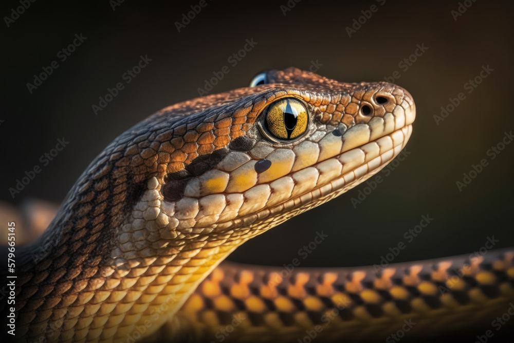 close up of a snake created with Generative AI technology close up of a snake created with Generative AI technology