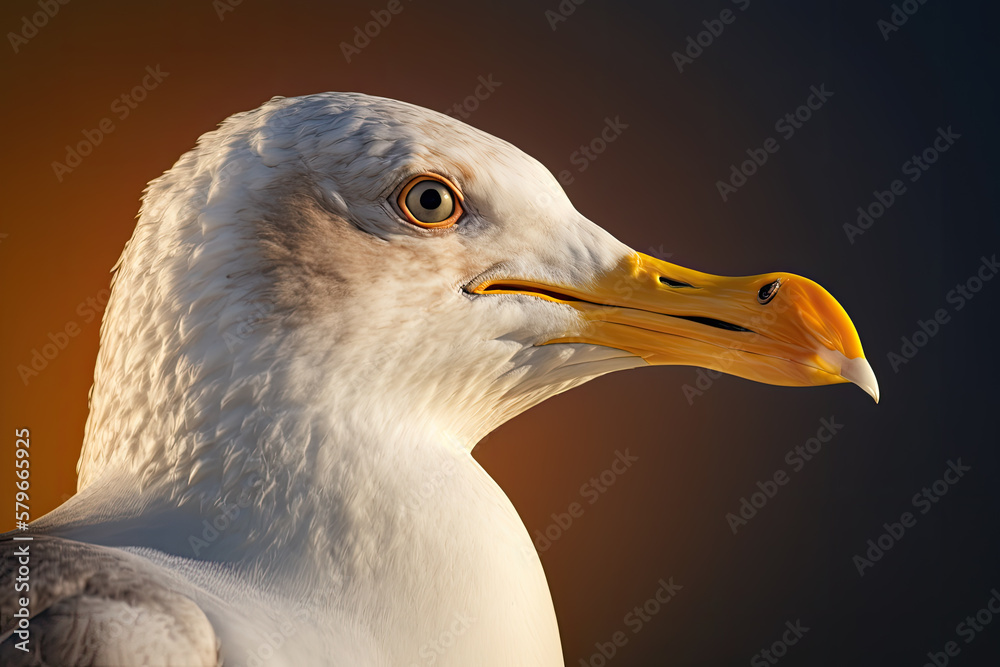 portrait of a seagull created with Generative AI technology portrait of a seagull created with Generative AI technology