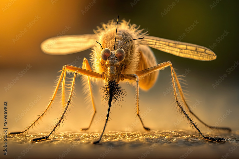 mosquito in close up view created with Generative AI technology mosquito in close up view created with Generative AI technology