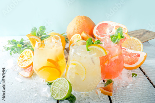 Fotografie Set of various lemonades