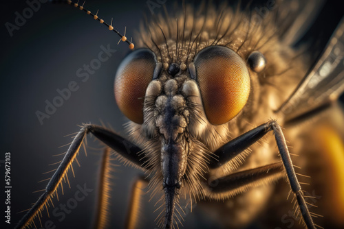 mosquito in close up view created with Generative AI technology