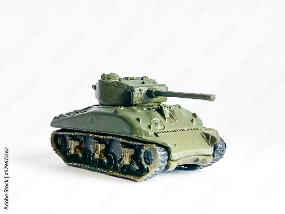 World war 2 tank model toy isolated on white background World war 2 tank model toy isolated on white background
