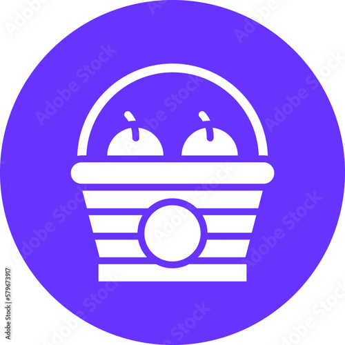 Vector Design Fruits Basket Icon Style