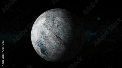 3d Eris_fictional planet view star space