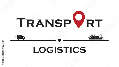 Vector illustration of a transport company engaged in logistics, cargo transportation by sea and land