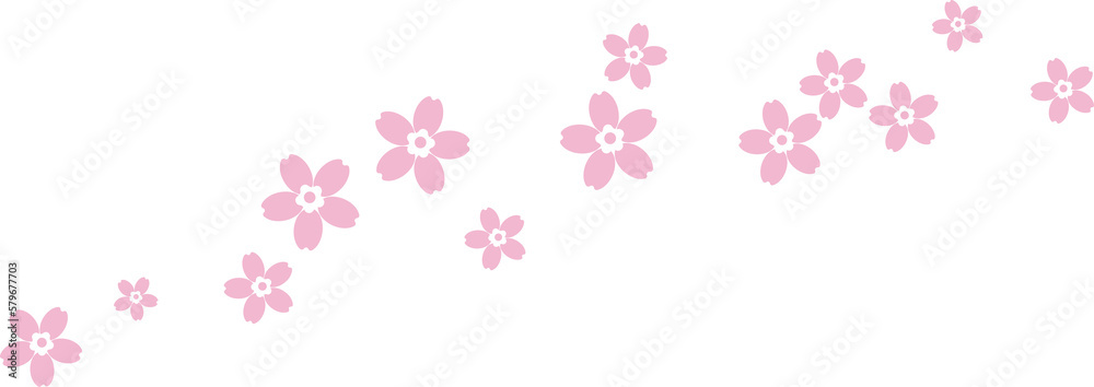 Beautiful pink Sakura Cherry Blossom illustration.