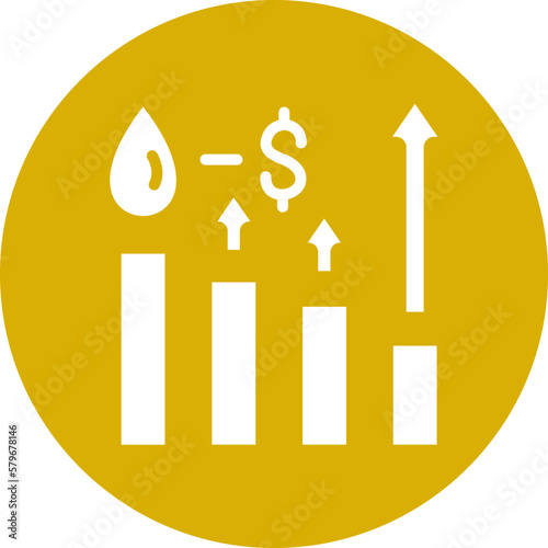 Vector Design Oil Price Increase Icon Style
