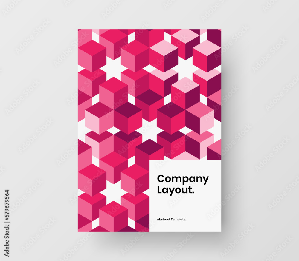 Fototapeta premium Amazing annual report A4 vector design illustration. Trendy mosaic hexagons corporate identity concept.