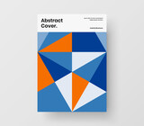 Modern mosaic shapes journal cover concept. Premium brochure A4 vector design layout.