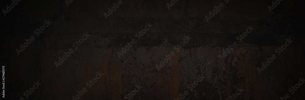 Old rusted metal texture. Rusty iron wall. Rough faded metal surface with spots, noise and grain. Dark wide panoramic background for grunge design. Shaded vintage texture with vignette. Old rusted metal texture. Rusty iron wall. Rough faded metal surface with spots, noise and grain. Dark wide panoramic background for grunge design. Shaded vintage texture with vignette.