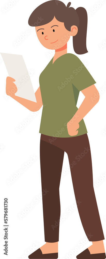 Business women character holding paper illustration Business women character holding paper illustration